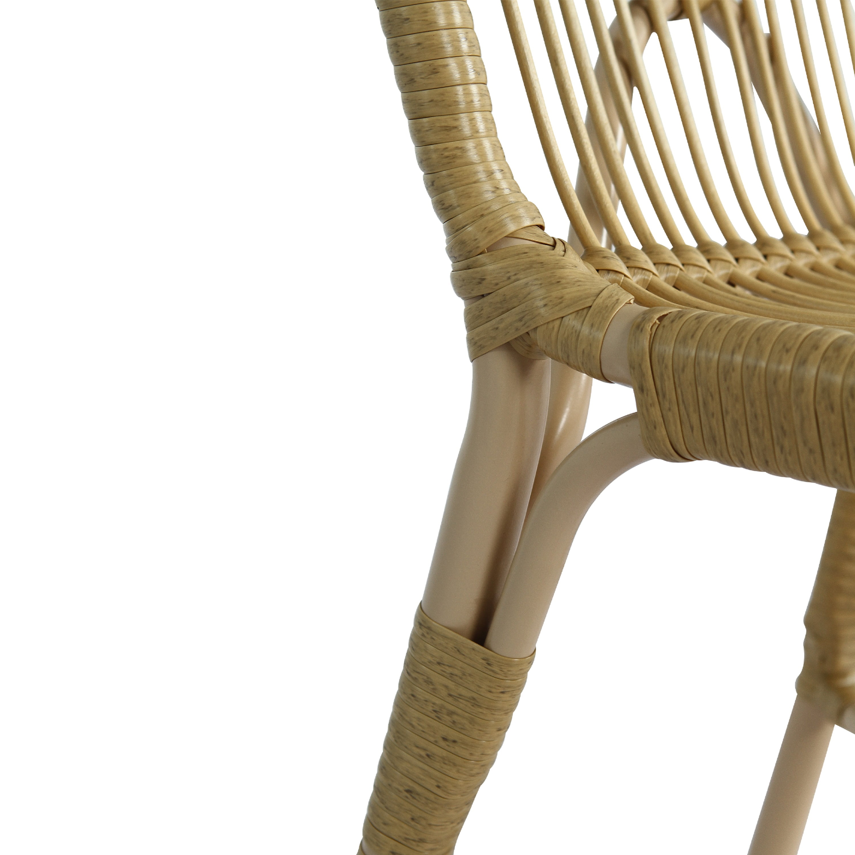 MAYEERTY Set of 2 Outdoor PE Wicker Chairs Natural Rattan Weather-Resistant