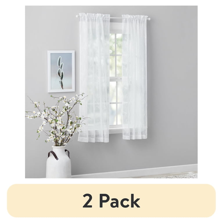 Mainstays Embroidered Scroll Sheer Curtain Panel 38" x 63" photo 1