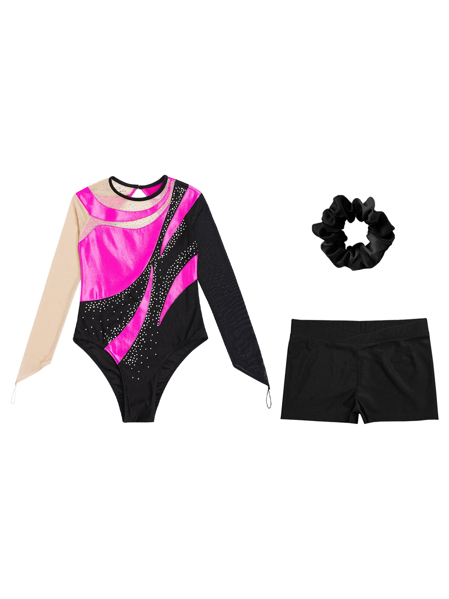 Sinleey Enfant Fille Survêtement Sport 3Pcs Sweat Et Legging Et Brassière Ensemble Running Yoga Danse Patinage Gym Tenue Fitness A Bleu Vert 5-6 Ans