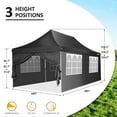 thumbnail image 4 of COBIZI 10x20 with 6 Disassembly Side Wall Pop -up Duty Sheds,for Outdoor Canopies for Party Weddings,Real-Time Sunscreen with Upgraded Roofs and Handbags,Plus 4 Sandbags,Plus 4 Sandbags,Black, 4 of 9