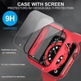 thumbnail image 5 of KOMI 2-Pack for Apple Watch Series 9/8/7/6/5/4/Series SE/SE 2 45mm All-around Screen Protector Case, Tempered Glass Screen Protector Case Ultra-thin for iWatch 45mm Protection Cover - Red, 5 of 5