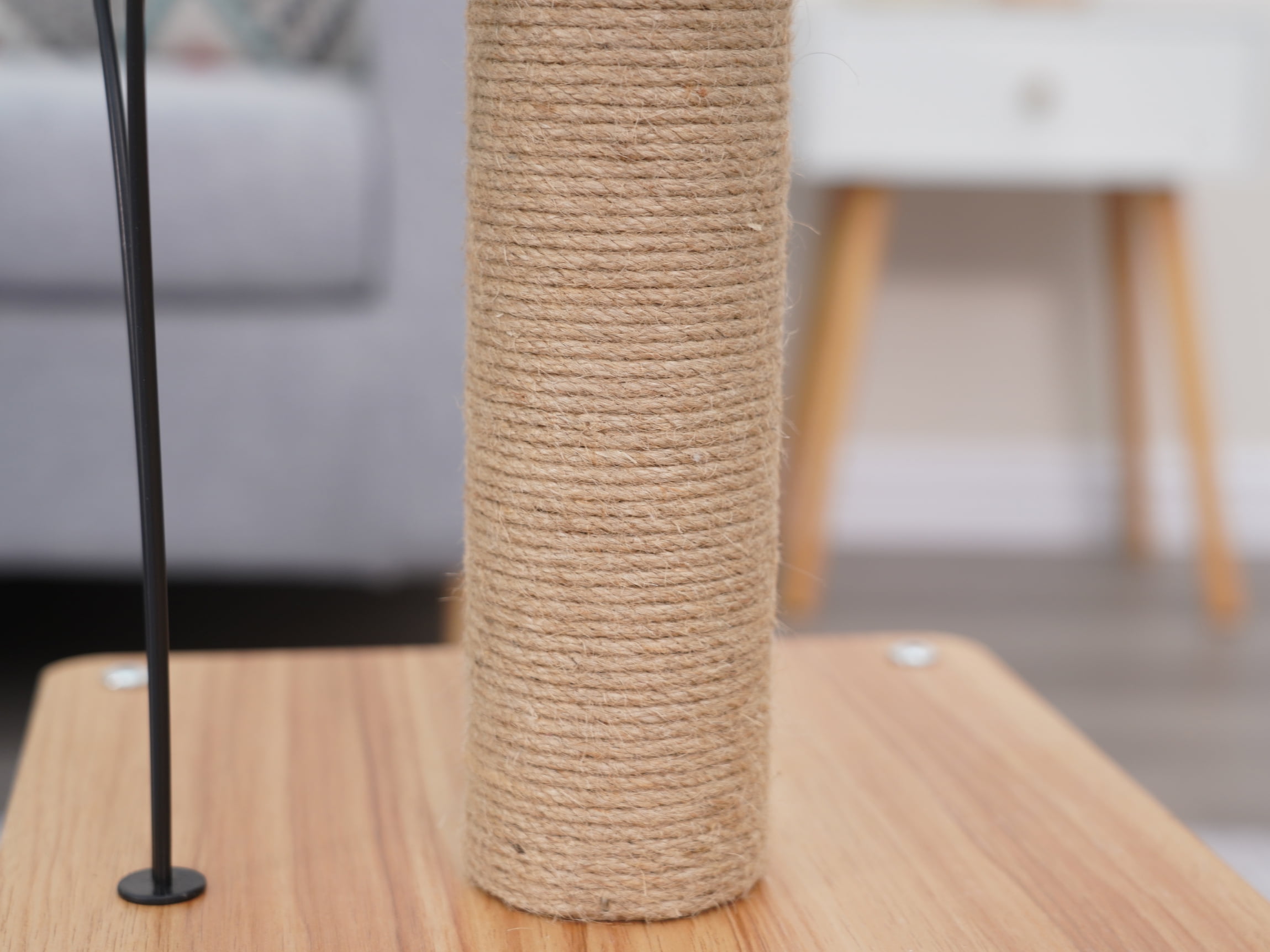 Vibrant Life 3-Level 30" Minimalist Cat Tree with Large Condo and Perch, 3 Toys, Beige