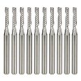 thumbnail image 1 of Juego de 10 brocas para enrutador CNC, fresa de punta plana de carburo para madera, PVC, MDF, madera dura plateada, 1 of 5