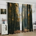 thumbnail image 4 of Red Maple Forest Curtains, Natural Scenery Forest Trees and Grass Pattern Printed Window Treatments for Bedroom Living Room Thermal Insulation Curtains 42x63 Inch, 4 of 6