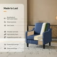 thumbnail image 4 of Ktaxon Accent Chair with Thick Cushion, Mid-Century Modern Single Sofa Linen Fabric Armchair for Living Room, Bedroom Blue, 4 of 9