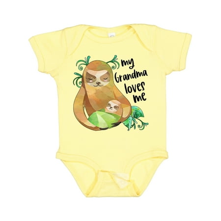 

Inktastic My Grandma Loves Me Cute Sloth and Baby Boys or Girls Baby Bodysuit