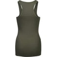 thumbnail image 2 of Women's Activewear Cotton Ribbed Racerback Tank Top, Pack of 3 Olive, 2 of 2