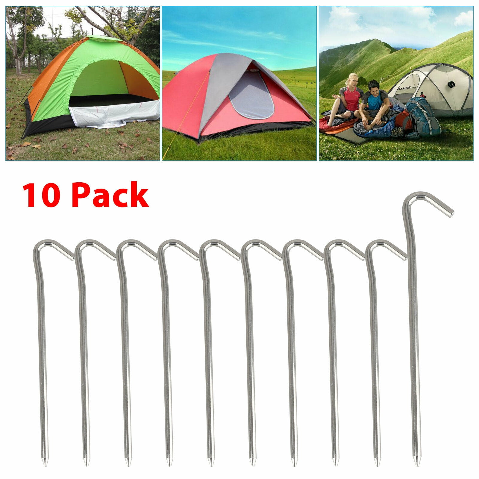 METAL TENT PEGS GROUND CAMPING AWNINGS GARDEN HIGH QUALITY 