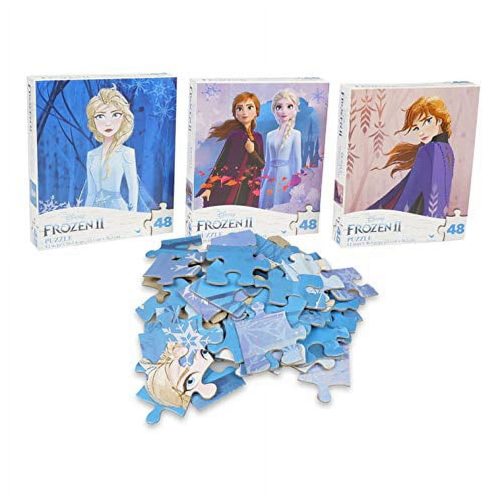 Disney, Princesses Anna and Elsa Puzzles, Set of 3, Multicolor