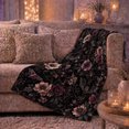thumbnail image 6 of Botanical Bat and Moth Garden Scene, Warm Flannel Blanket for Sunroom and Reading Nook, Garden Lovers Housewarming Gift, Botanical Home Decor, 6 of 9