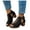 Black, variant on Women's Gladiator Sandals 2025 Vintage Peep Toe Chunky Block High Heels Cowboy Booties Summer Fall Shoes