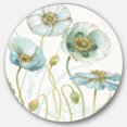 thumbnail image 1 of Designart 'Blue Cottage Flowers Drawing I' Farmhouse Metal Circle Wall Art, 1 of 3