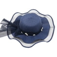 thumbnail image 1 of Sombrero de 56-58cm de circunferencia, sombrero de sol ondulado de malla para mujer, cinta de perlas para exteriores, sombrero de playa, sombrero para el sol con protección solar, 1 of 5