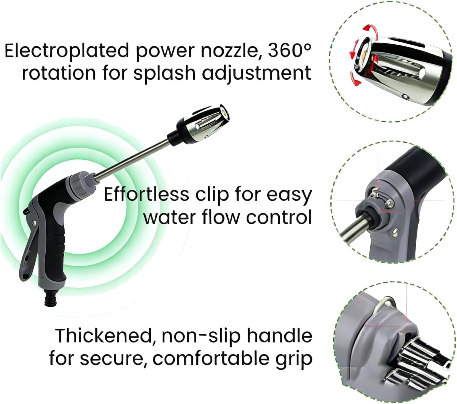 Pressure Washer-Turn Any Hose into a High Pressure Water Cleaning Jet, 2026 New Heavy Duty Garden Hose Nozzle, Multi Function Lawn & Garden Watering Washer with Car Wash Glove (1Set)