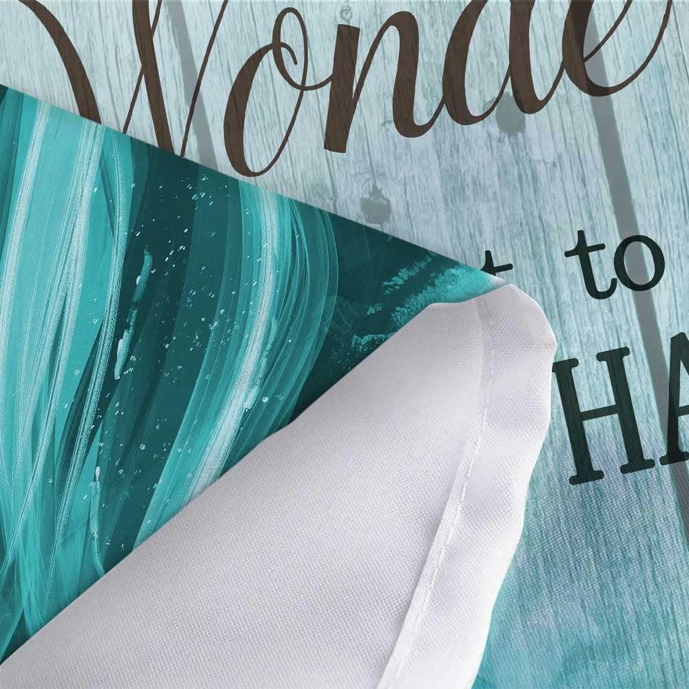 Teal Mermaid Shower Curtain, Mermaid Tail Quote Inspirational Fabric Shower Curtains Set for Little Girls Women Bathroom, Nautical Ocean Theme Restroom Decor Accessories with Hooks 72X72inches