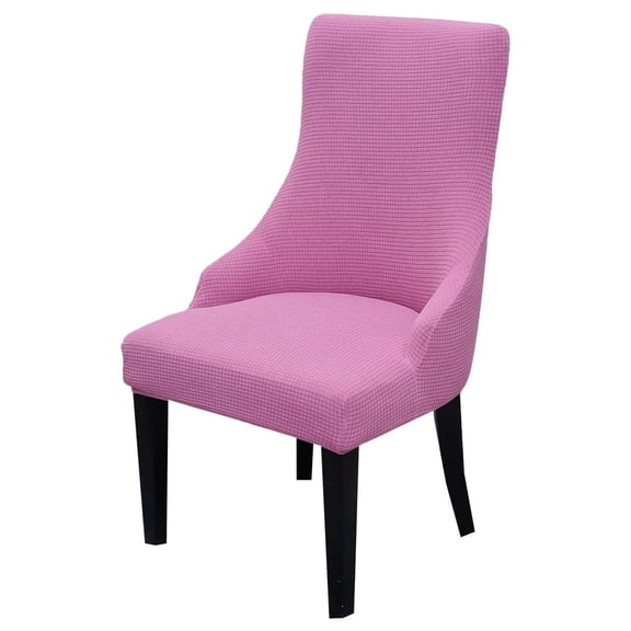 Wingback Side Chair Slipcover, Stretch Wingback Chair Cover Soft Plaid Chair Protector Chair Covers for Dining Room for Bedroom Kids Dining Chair Covers-Pink A-Set of 4