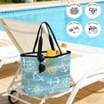 thumbnail image 5 of Ocean Anchors Rudder Beach Bag for Women, Large Breathable Mesh Beach Tote Bag, Nautical Coastal Simple Turquoise Sandproof Lightweight Travel Bags for Vacation Picnic Swimming Pool 15.7"x15.7"x9.1", 5 of 9