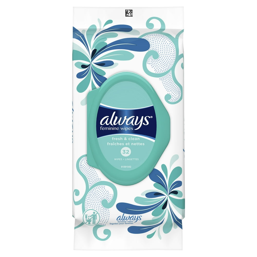 Always Feminine Wipes, Fresh and Clean Scent, 32 Count