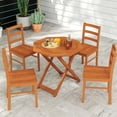 thumbnail image 5 of Costway 1 PCS Outdoor Patio Folding Wood Dining Table for 4 with 2" Umbrella Hole for Garden, 5 of 11