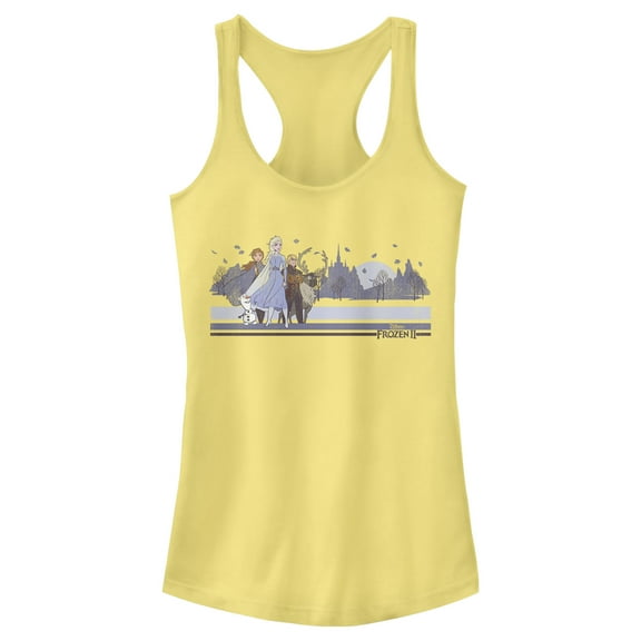 Junior's Frozen 2 Winter Travelers  Racerback Tank Top Banana Small