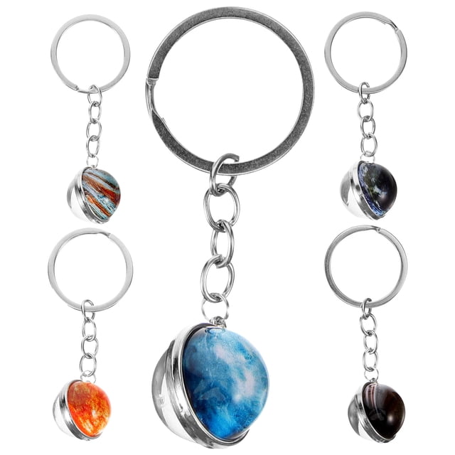 unbranded 5Ud Llavero Colgante Decorativo Planeta Para Llaves Con Material Resistente Color Surtido