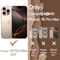 thumbnail image 2 of Wavy Case for iPhone 16 Pro Max 6.9-Inch, Cute Wave Frame Curly Shape Shockproof Phone Cover for Women and Girls, Clear Hard PC Back (Desert Titanium), 2 of 5