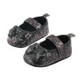 thumbnail image 4 of Lilgiuy Toddler Shoes Baby Girls Cute Bow Sequins Non-slip Soft Bottom Sandals Black,12-18 Months 2022 Fall Winter, 4 of 5