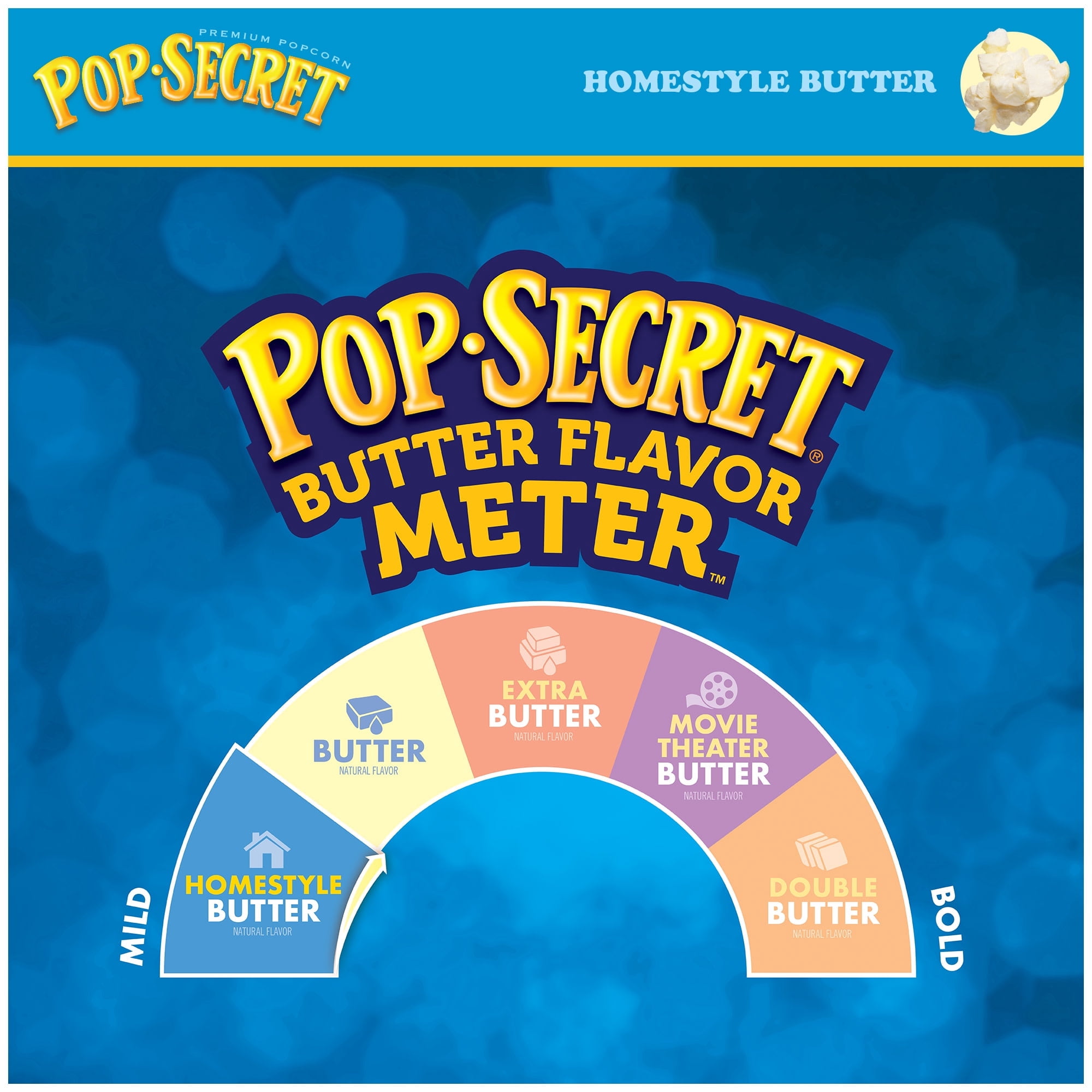 (4 pack) Pop Secret Microwave Popcorn, Homestyle Butter Flavor, 3 oz Sharing Bags, 18 Ct