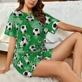 thumbnail image 6 of Womens Pajama Sets With Pocket, soccer balls Cute green Lounge Sets Short Sleeve Sleepwear PJ Sets for Women, 6 of 6