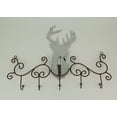 thumbnail image 3 of Zeckos Metal Art Scroll Rustic Deer with Pine and Bow Wall Hook Rack, 3 of 3