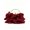 Burgundy, variant on Women's Elegant Ruffle Evening Clutch Bag with Metal Handle, Floral Inspired Handbag for Wedding Party Prom