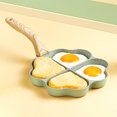 thumbnail image 3 of IKemiter Aluminum Alloy Nonstick Pan with Bakelite Handle 4 Grids Flying Pan Heart and Round Shape Portable Kitchen Accessory, 3 of 7