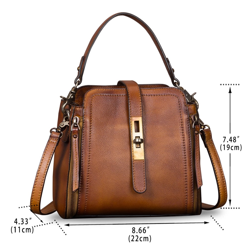Genuine Leather Purses and Handbags for Women Vintage Crossbody Shoulder Bag