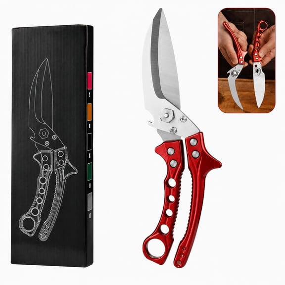 Heavy Duty Poultry Kitchen Shear, Stainless Steel Multi-Function Cooking Food Scissors, Detachable Lockable Dishwasher Safe