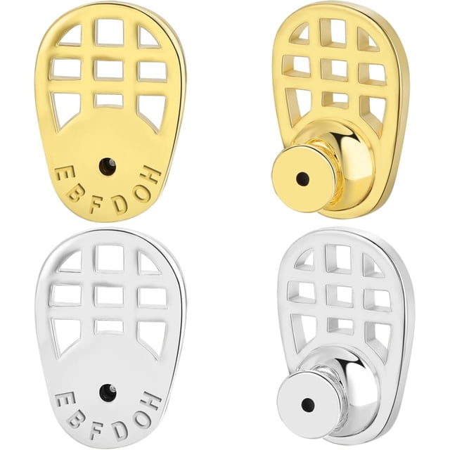 Earring Backs,EBFDOH Earring Backs for Droopy Ears 4pcs Durable Rackets Shape Earring Lifter Backs for Heavy Earrings Locking Earring Backing Replacements for Studs Large Backers,Mixed Color