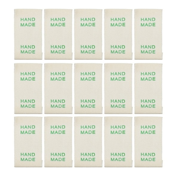 Uxcell 100pcs Handmade with Love Sewing Labels Embroidered Label Tags 1.18"L Sew on Clothing Garment Green