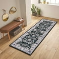 thumbnail image 6 of Findosom Washable Runner Rug 2'x6' Non-slip Kitchen Runner Rug, Vintage Paisley Runner Rugs Soft Distressed Carpet Boho Runner Rug for Hallway Bedroom Laundry Entryway,Black, 6 of 11