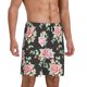 thumbnail image 2 of Balery Rose Flowers Pantalones cortos de pijama de punto de algodón para hombre con cinturilla y bolsillos-3X-Large, 2 of 6