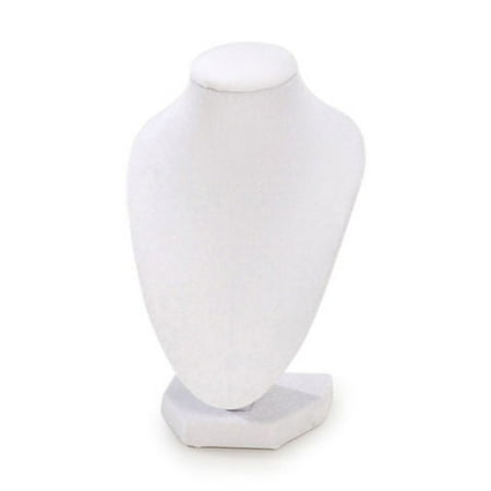 Velvet Necklace Display - Bust Necklace Stand - Velvet - White - 6 inches