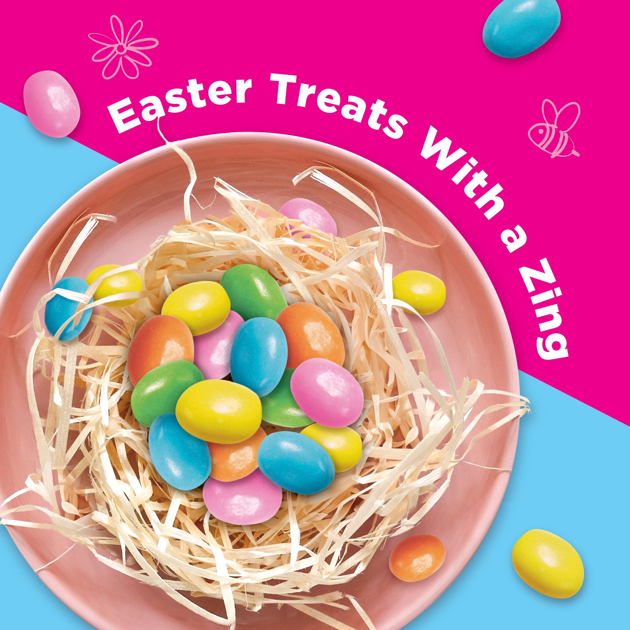 (3 pack) SweeTARTS Jelly Beans, Springtime Easter Candy Bag, 12 oz