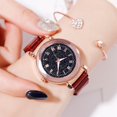 thumbnail image 3 of Reloj de pulsera de estilo informal con esfera redonda y esfera redonda para mujer a la moda (rojo), 3 of 3