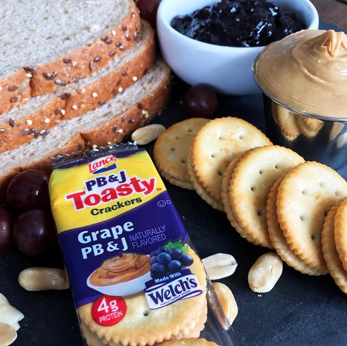 Lance Toasty Peanut Butter Grape Jelly Sandwich Crackers 8 Ct