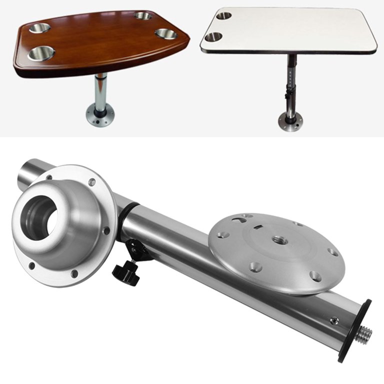 Aluminum RV Boat Trailer Pedestal Base - 5.91" Round Flush Mount Leg Base For Table
