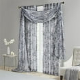 thumbnail image 2 of Madison Park Simone Fabric Floral Rod Pocket and Back Tab Top Voile Sheer - Gray, 2 of 11