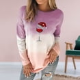 thumbnail image 1 of Pntutb Mujeres Moda O-cuello Navidad Mangas largas tops Blusa Gradiente Sudadera Pntutb Pntutb-2421, 1 of 8