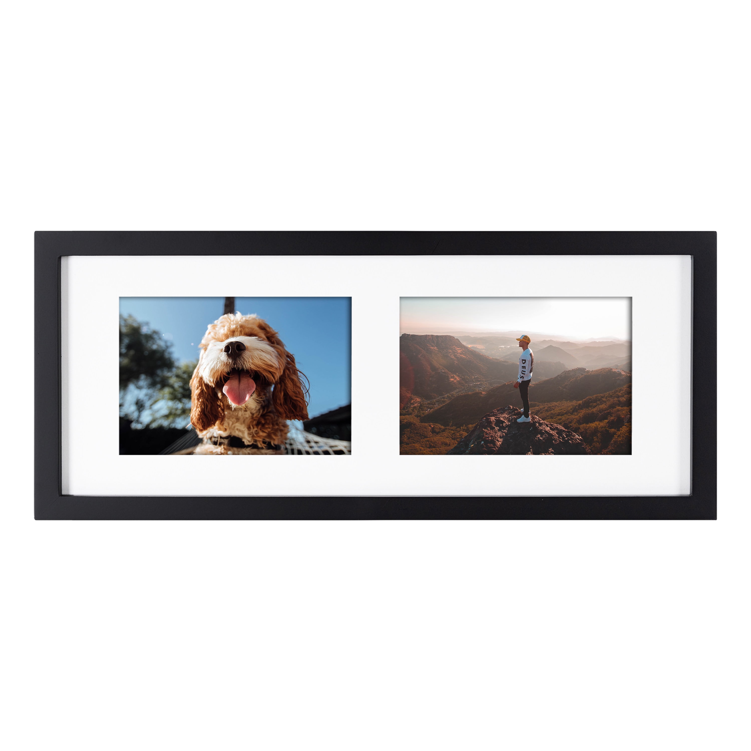 Kate and Laurel Gallery Modern Photo Collage Frame Set, Set of 5, Black, Transitional Picture Frame Collage Collection for Wall