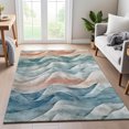 thumbnail image 6 of Addison Rugs Mayfield Premium Machine Washable Transitional Waves Teal Rectangle Rug, 10' x 14', 6 of 6