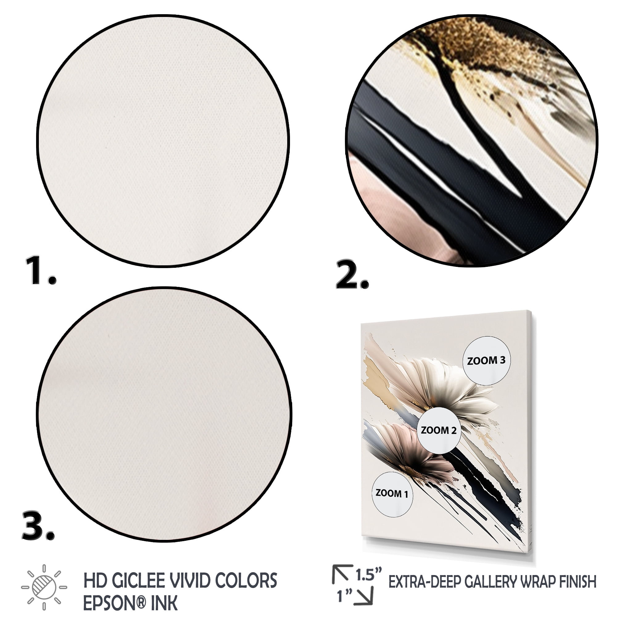Designart Beige Gerber Flowers Hyperrealistic I Canvas Wall Art