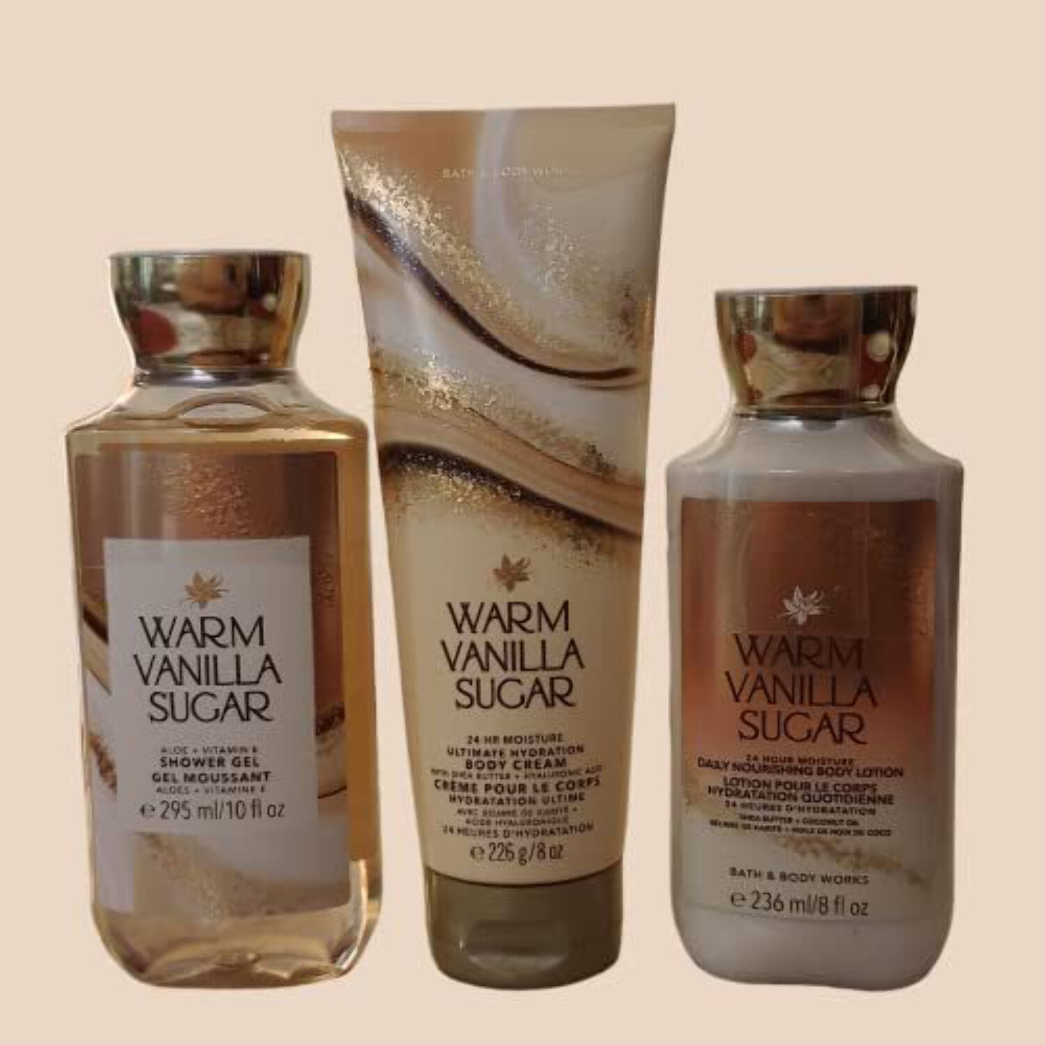 BATH & BODY WORKS WARM VANILLA SUGAR 4本 Bath & Body Works Warm Vanilla Sugar Body Set | Shower Gel