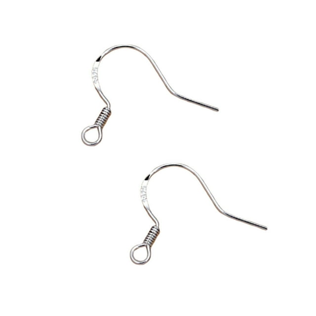 1 Pair Earring Hook DIY Craft Earhook Dangling Earwire Jewelry Decorative Hooks Clasp Fitting Jewelry Making Findings Handicraft Accessory Silver